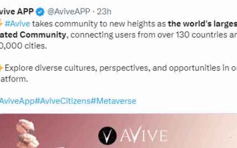突破：Avive World扩展到全球130多个国家，20000个城市！