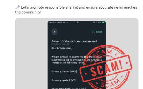 Avive官方消息，VV尚未在任何交易所上市，请勿上当受骗