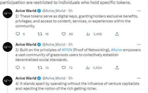 Avive（VV币）-世界上最大的专注于个人主权的代币门禁社区